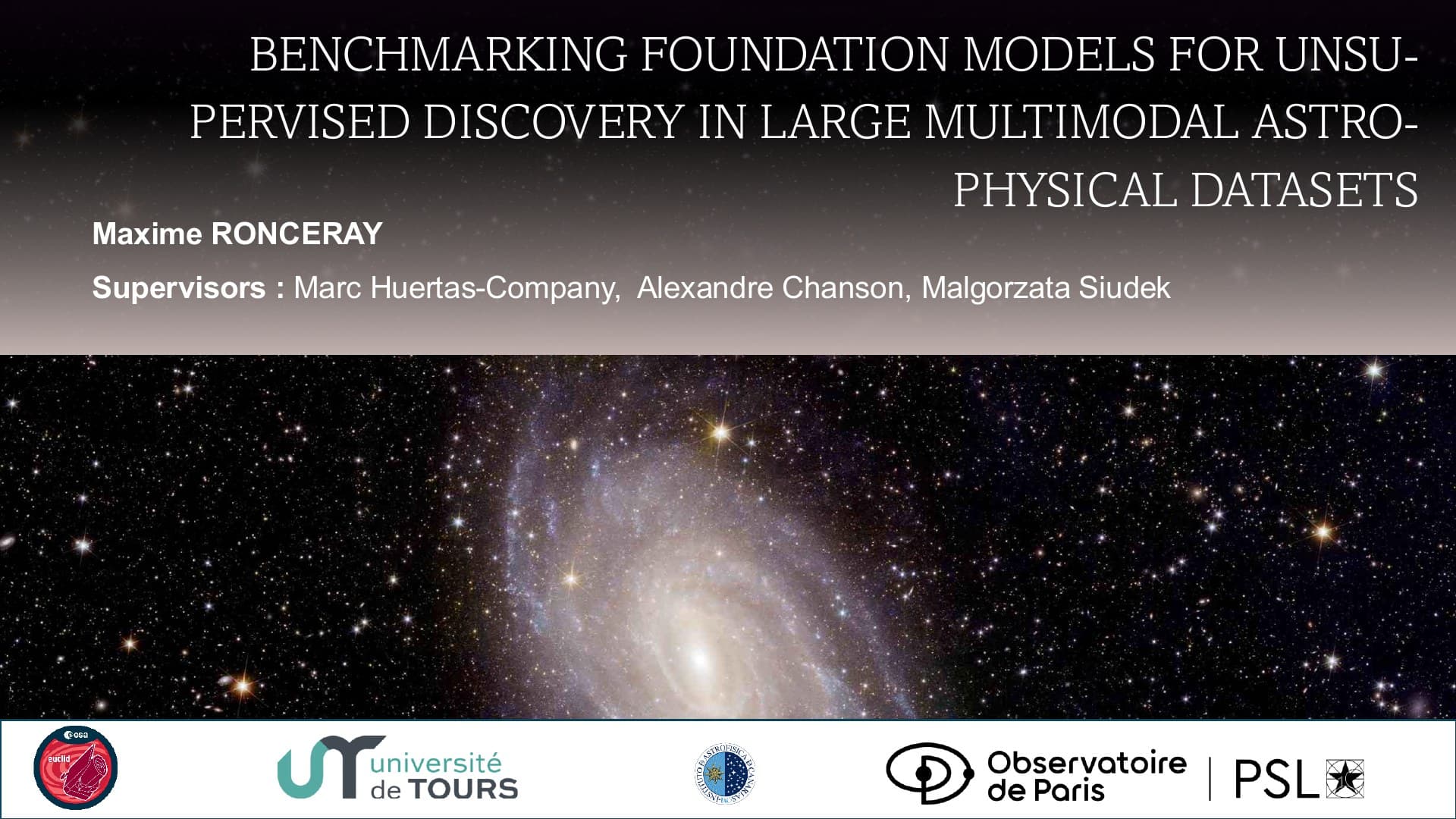 Opening slide of the Euclid foundation-model anomaly-detection presentation